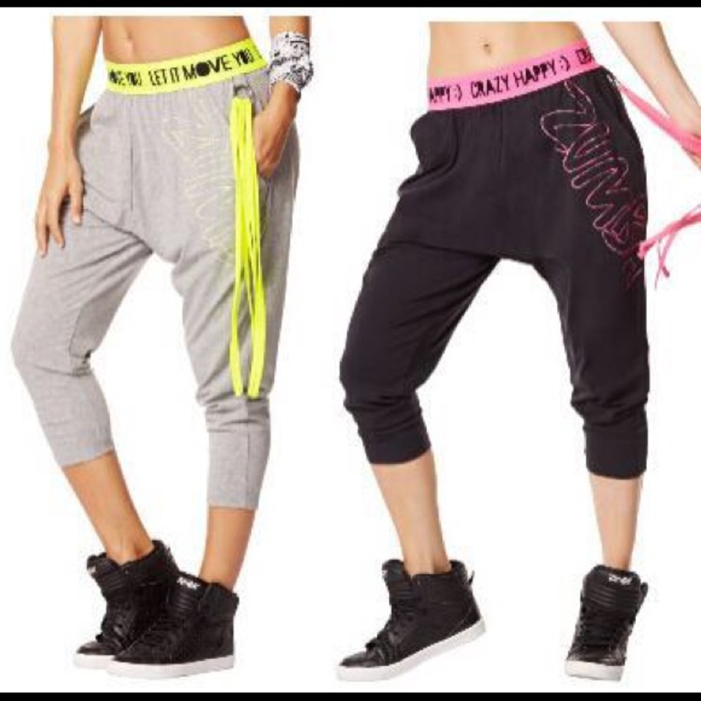 Gray and Yellow Crazy Happy Harem Dance Pants
